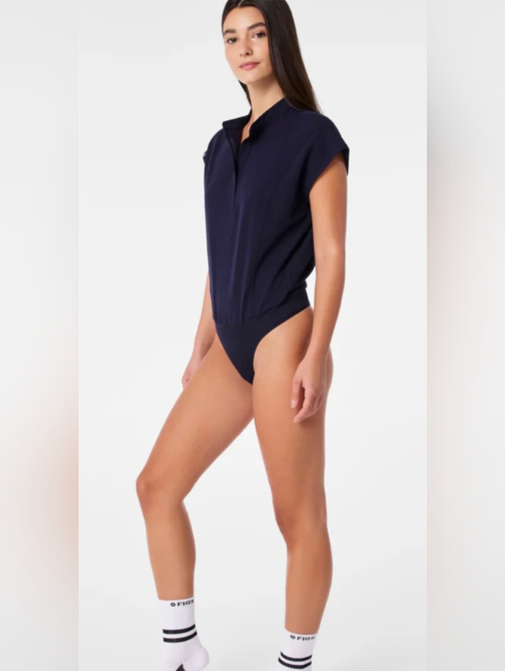 FIGS RAFAELA OVERSIZED BODYSUIT NAVY